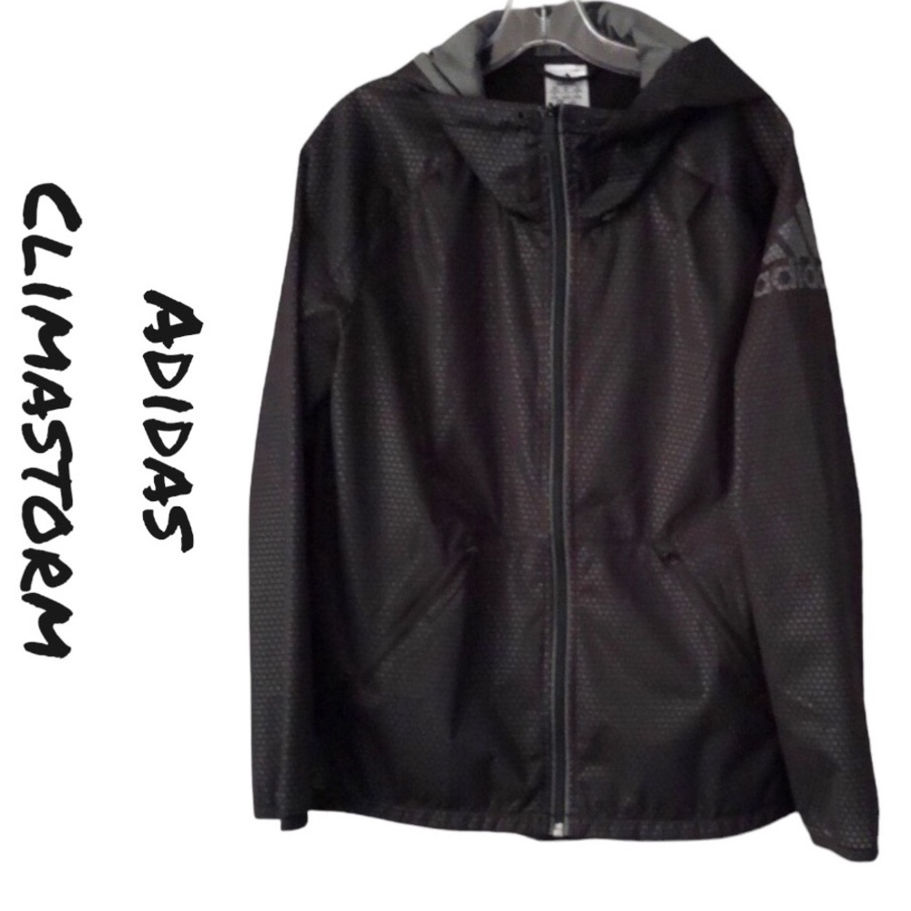 Adidas Super-Stretch Climastorm Hooded Full Zip Rainy Day Running Jacket